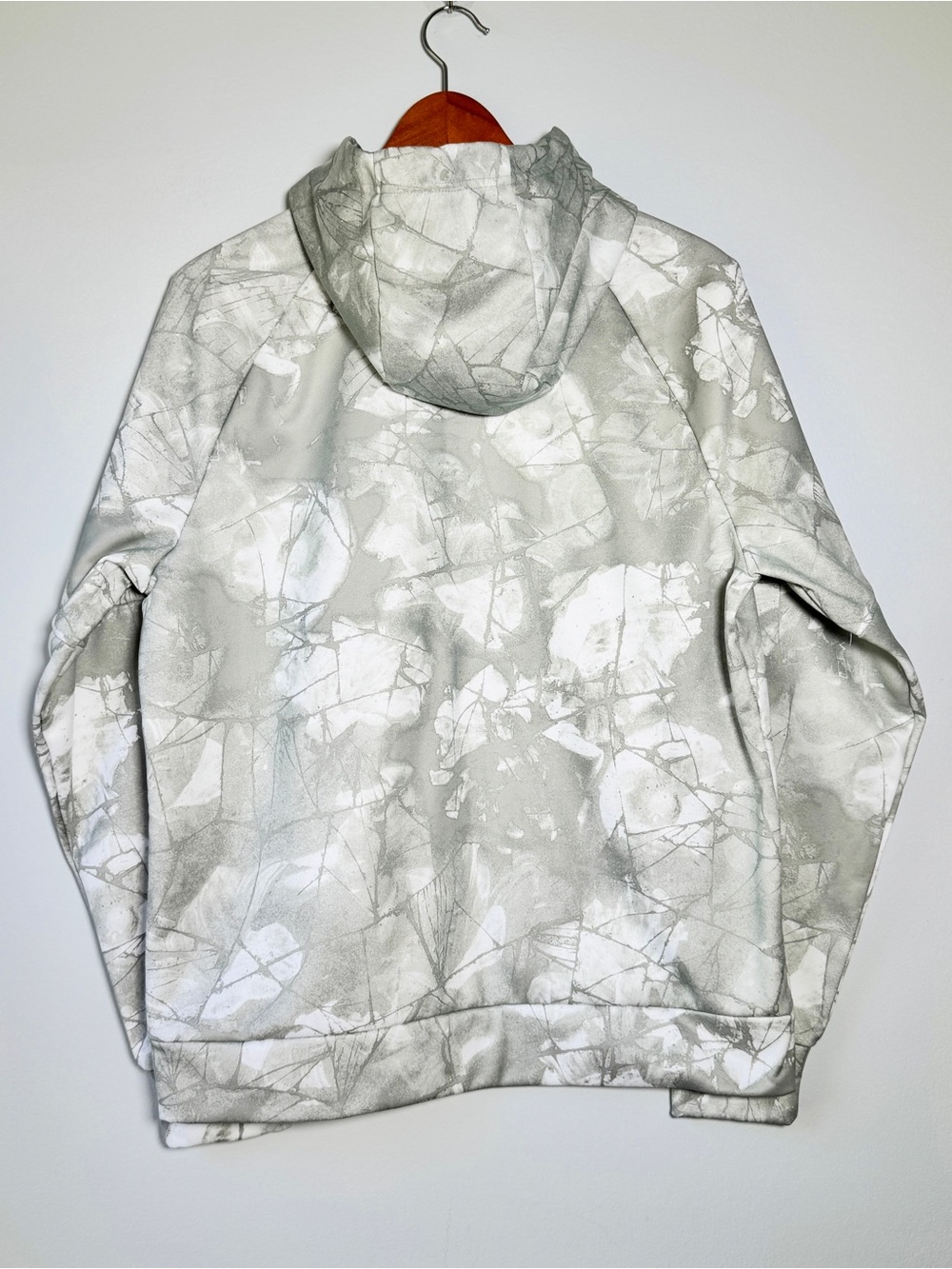 Nike Therma Dri-FIT Hoodie Mens M Grey White Marble Print DQ4836-077 Pullover - Picture 10 of 16